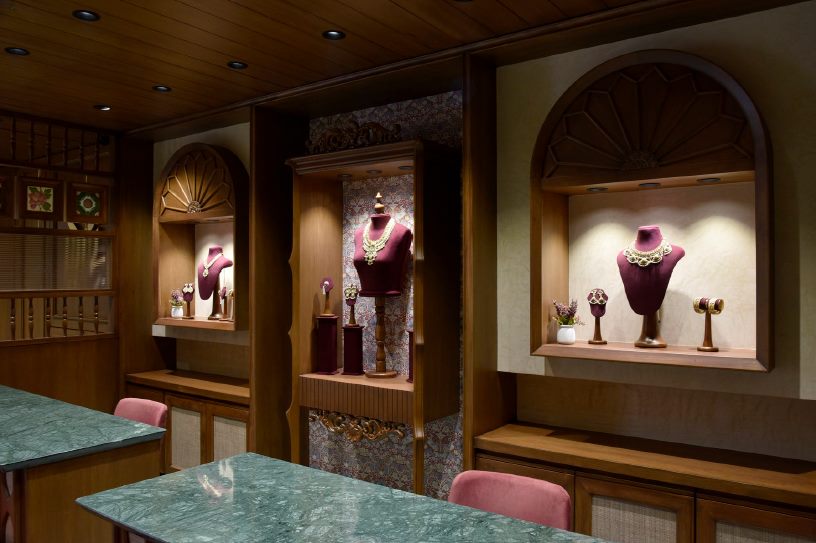 Jewellery displays inside S. Indori Jewels